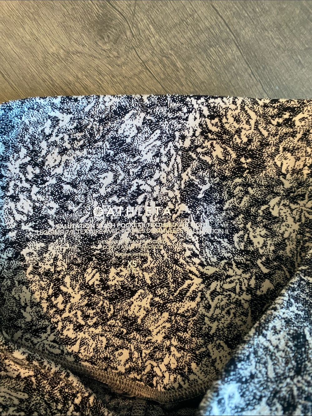 Athleta Black and White Printed High-Waist Leggings - Picture 3 of 4